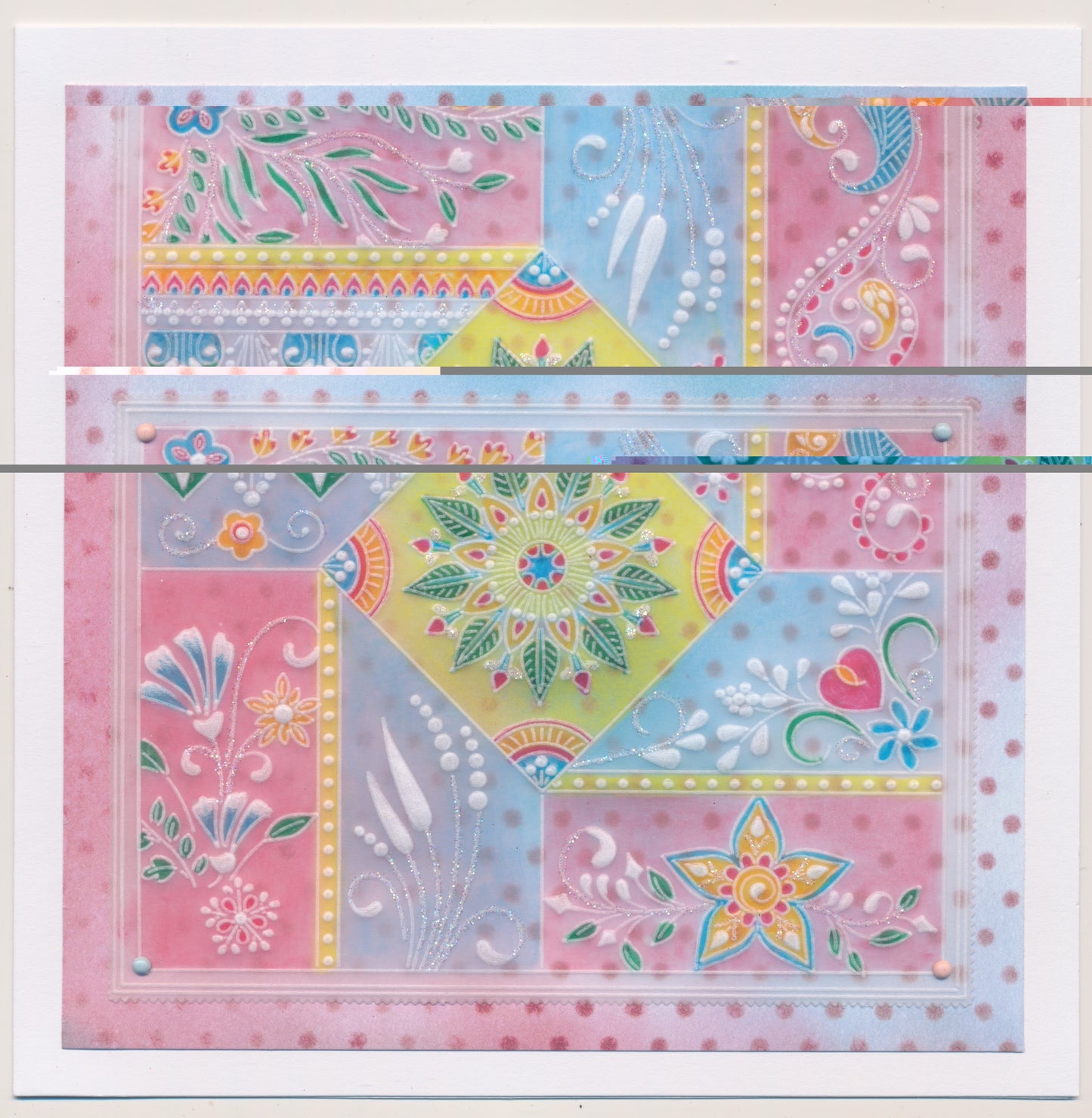Tina's Small Floral Swirls & Corners 1 A5 Square Groovi Plate