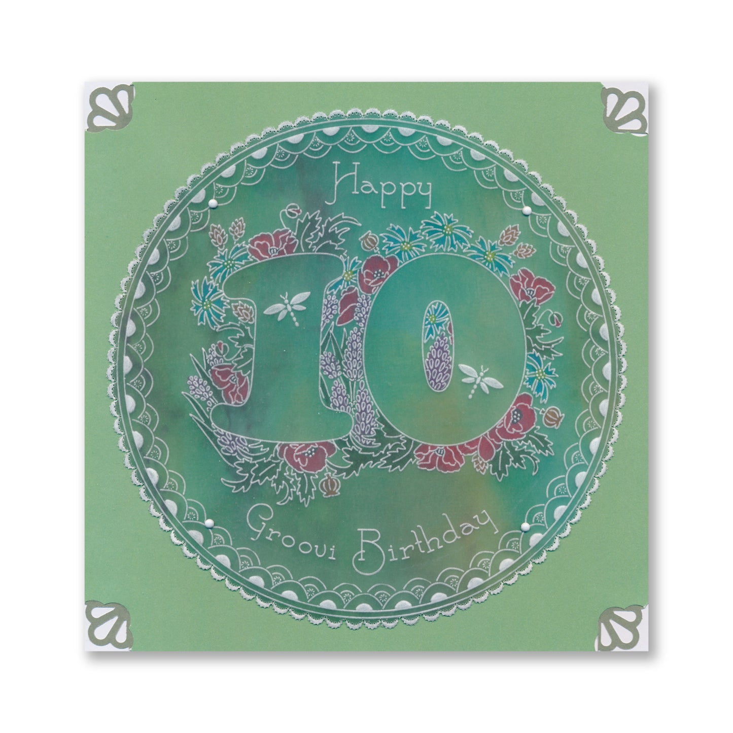 Linda's Floral Number 1 A6 Square Groovi Plate