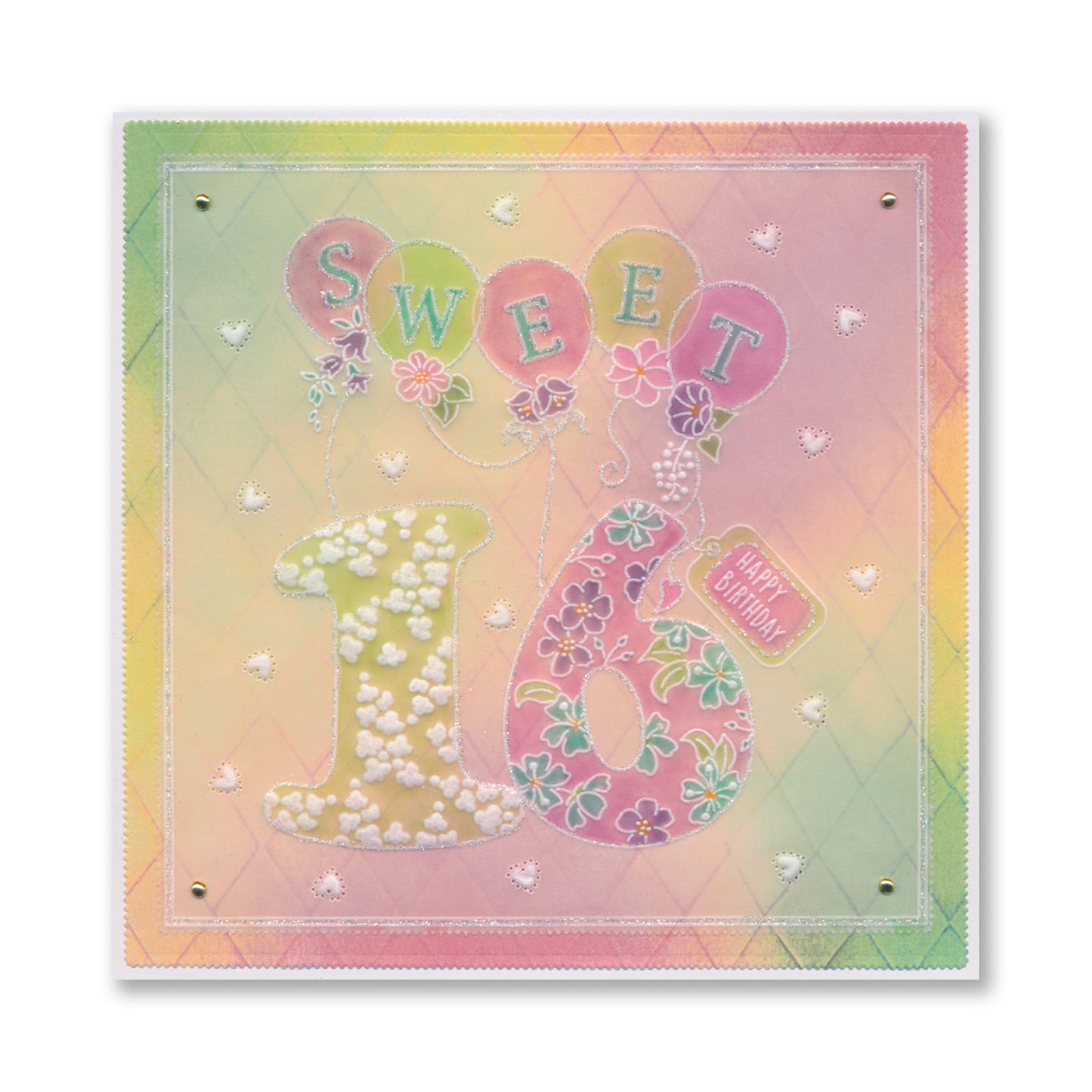 Linda's Floral Number 6 A6 Square Groovi Plate