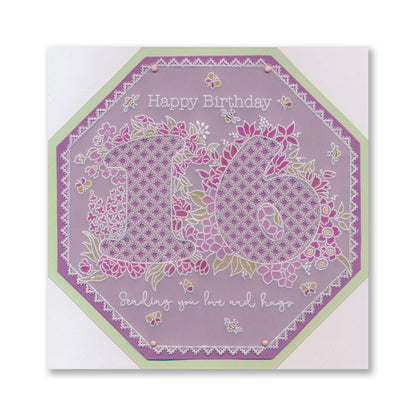 Linda's Floral Number 1 A6 Square Groovi Plate