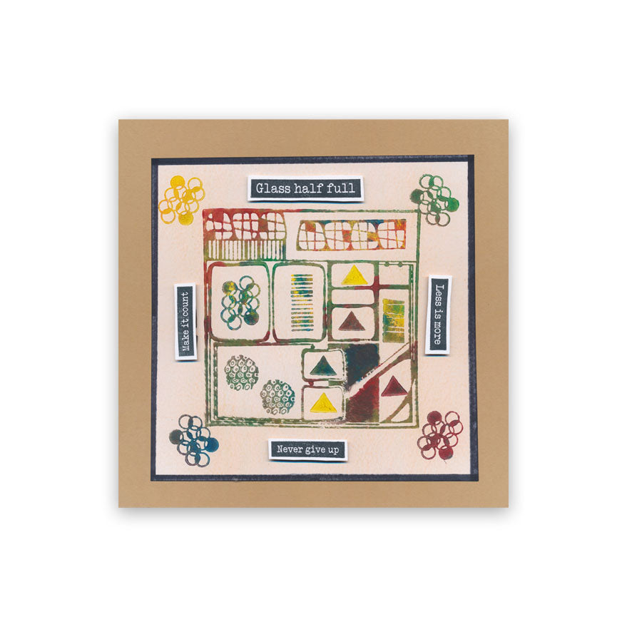 Blox Retro Layout Montage A5 Stamp & Mask Set