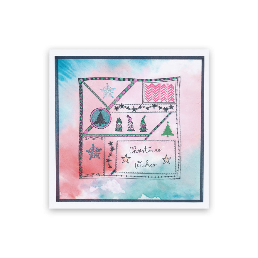 Christmas Doodle Layout Montage A5 Stamp & Mask Set