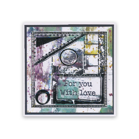 With Love Grunge Layout Montage A5 Stamp & Mask Set