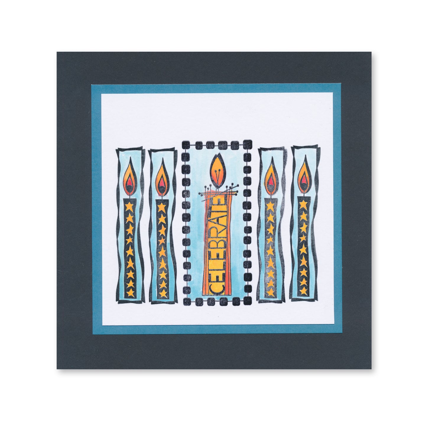 KISS by Clarity - Tina's Retro Candles A5 Stamp Set