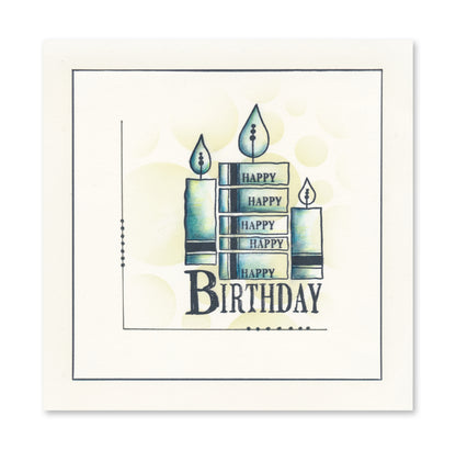 KISS by Clarity - Tina's Retro Set 1 - Banners, Candles, Hearts & Leaves A5 Stamp Trio