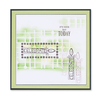 KISS by Clarity - Tina's Retro Set 1 - Banners, Candles, Hearts & Leaves A5 Stamp Trio