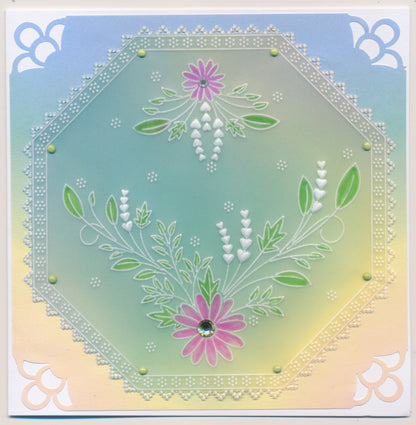 Tina's Small Floral Swirls & Corners A5 Square Groovi Plate Duo