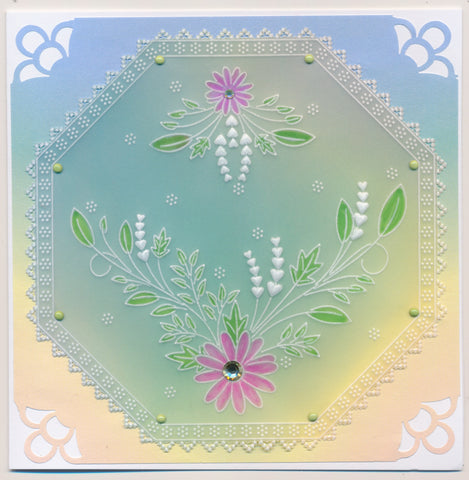 Tina's Small Floral Swirls & Corners 2 A5 Square Groovi Plate