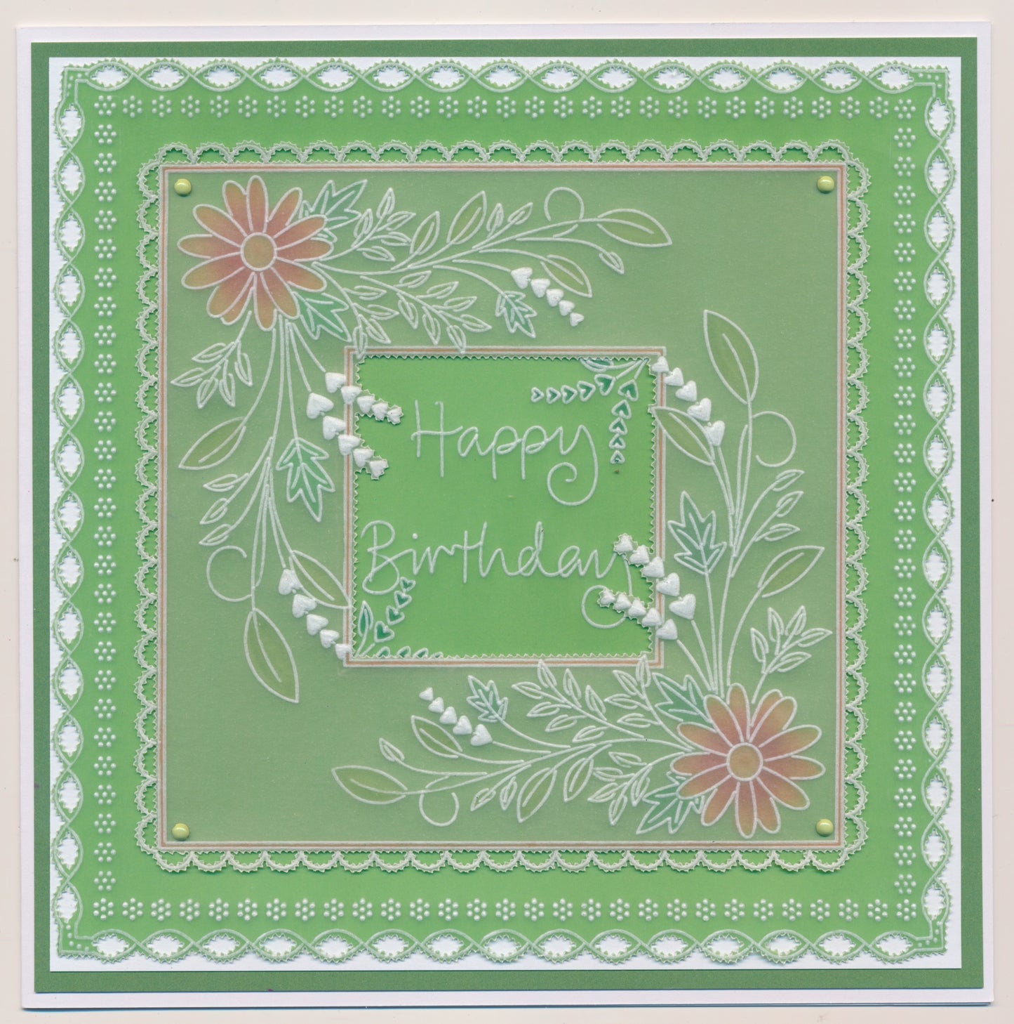 Tina's Small Floral Swirls & Corners A5 Square Groovi Plate Duo