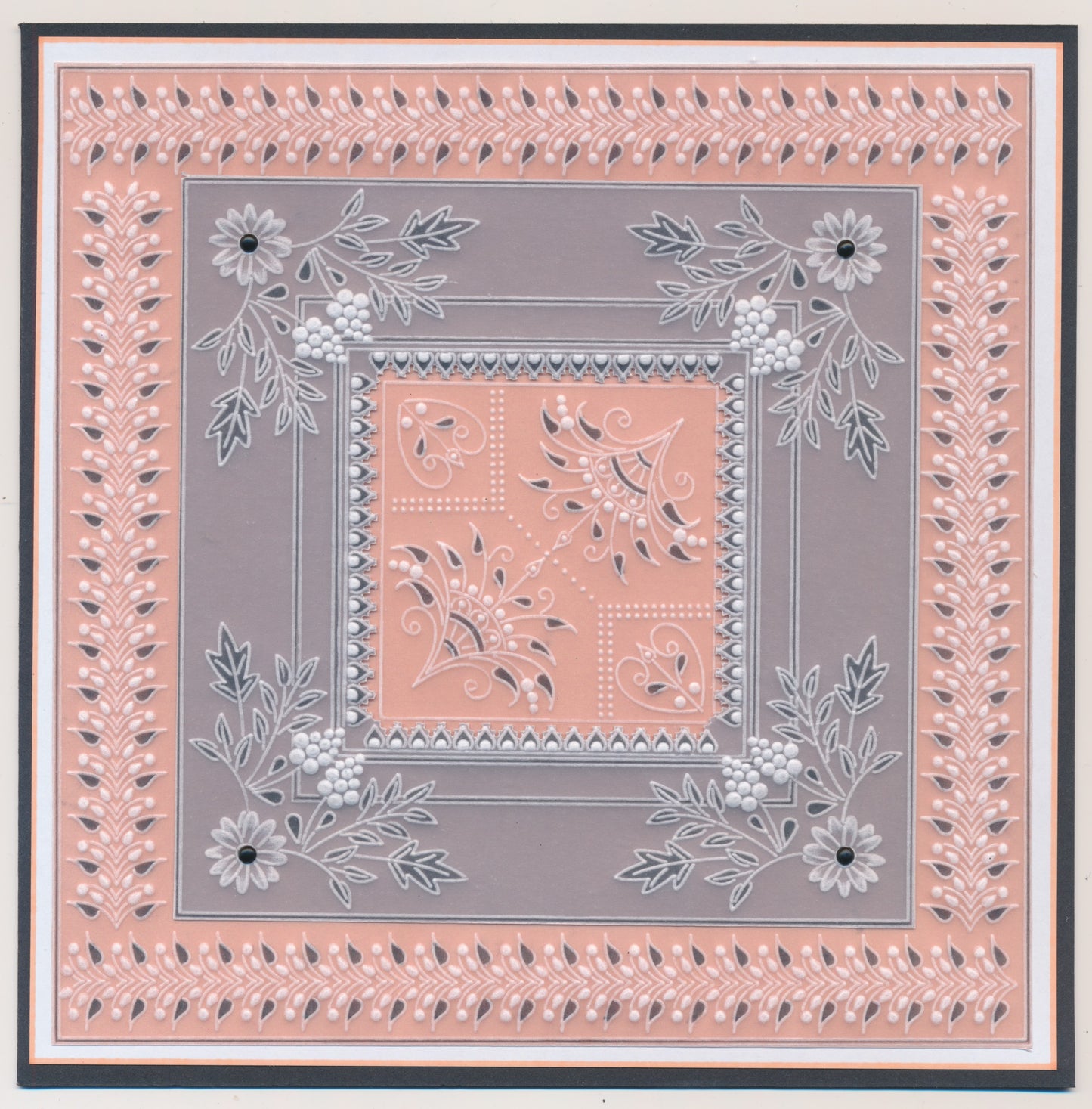 Tina's Small Floral Swirls & Corners 2 A5 Square Groovi Plate