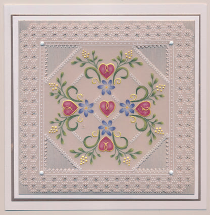 Tina's Small Floral Swirls & Corners 2 A5 Square Groovi Plate
