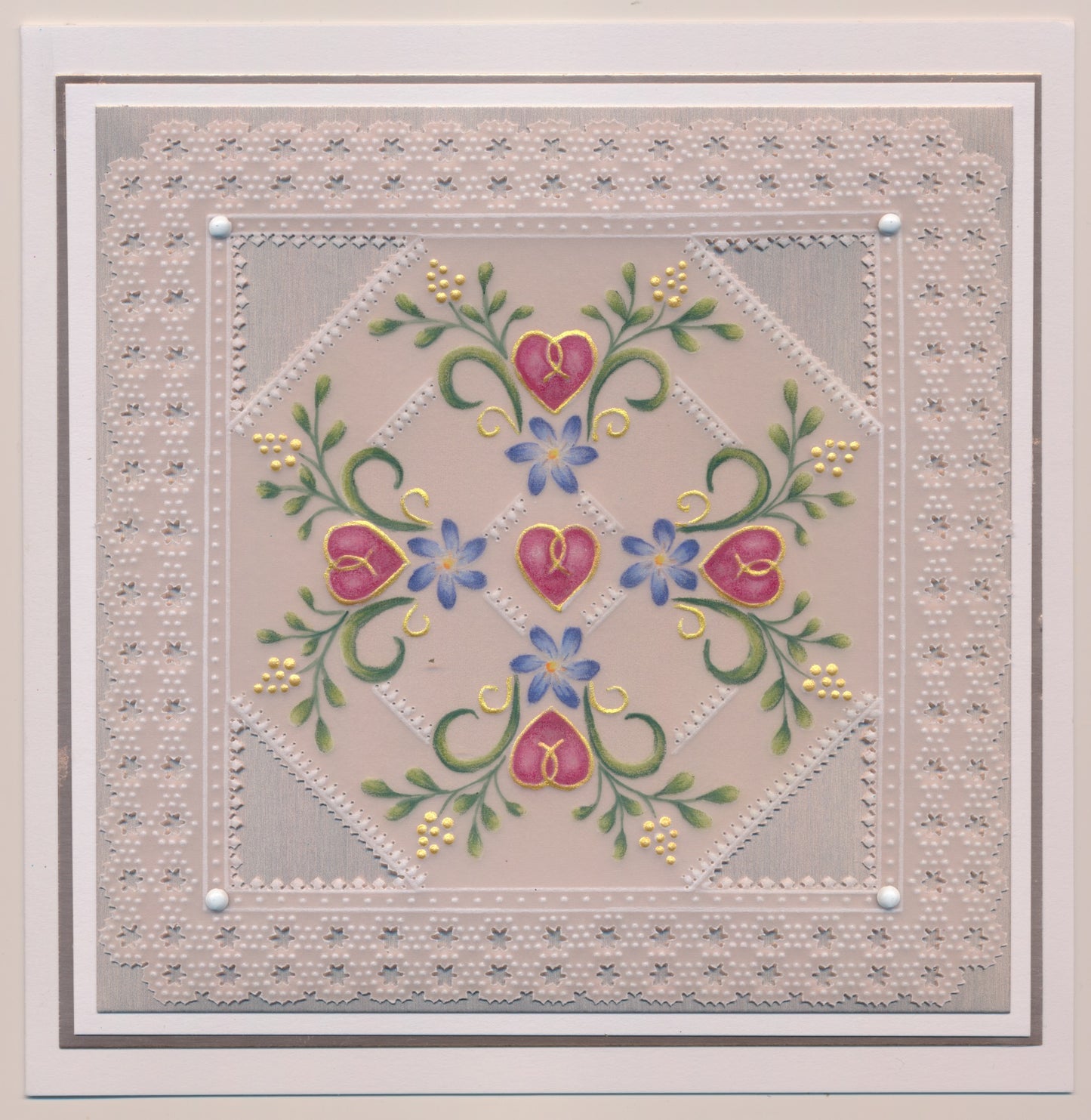 Tina's Small Floral Swirls & Corners A5 Square Groovi Plate Duo