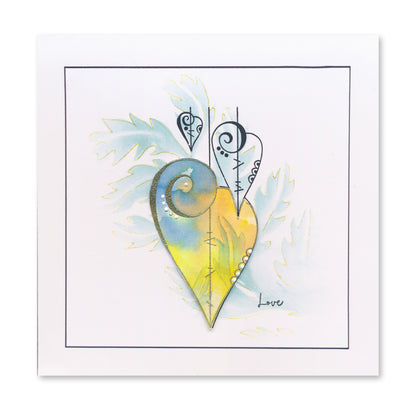 KISS by Clarity - Tina's Retro Hearts & Leaves A5 Stamp Set