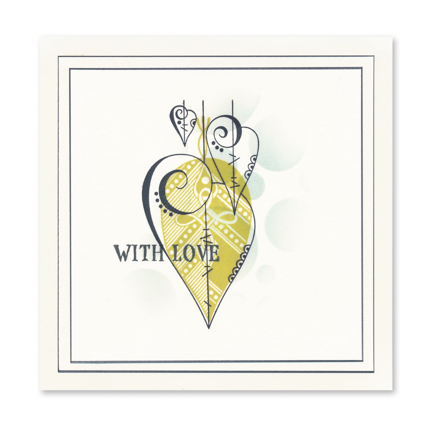 KISS by Clarity - Tina's Retro Set 1 - Banners, Candles, Hearts & Leaves A5 Stamp Trio