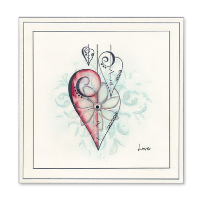 KISS by Clarity - Tina's Retro Set 1 - Banners, Candles, Hearts & Leaves A5 Stamp Trio