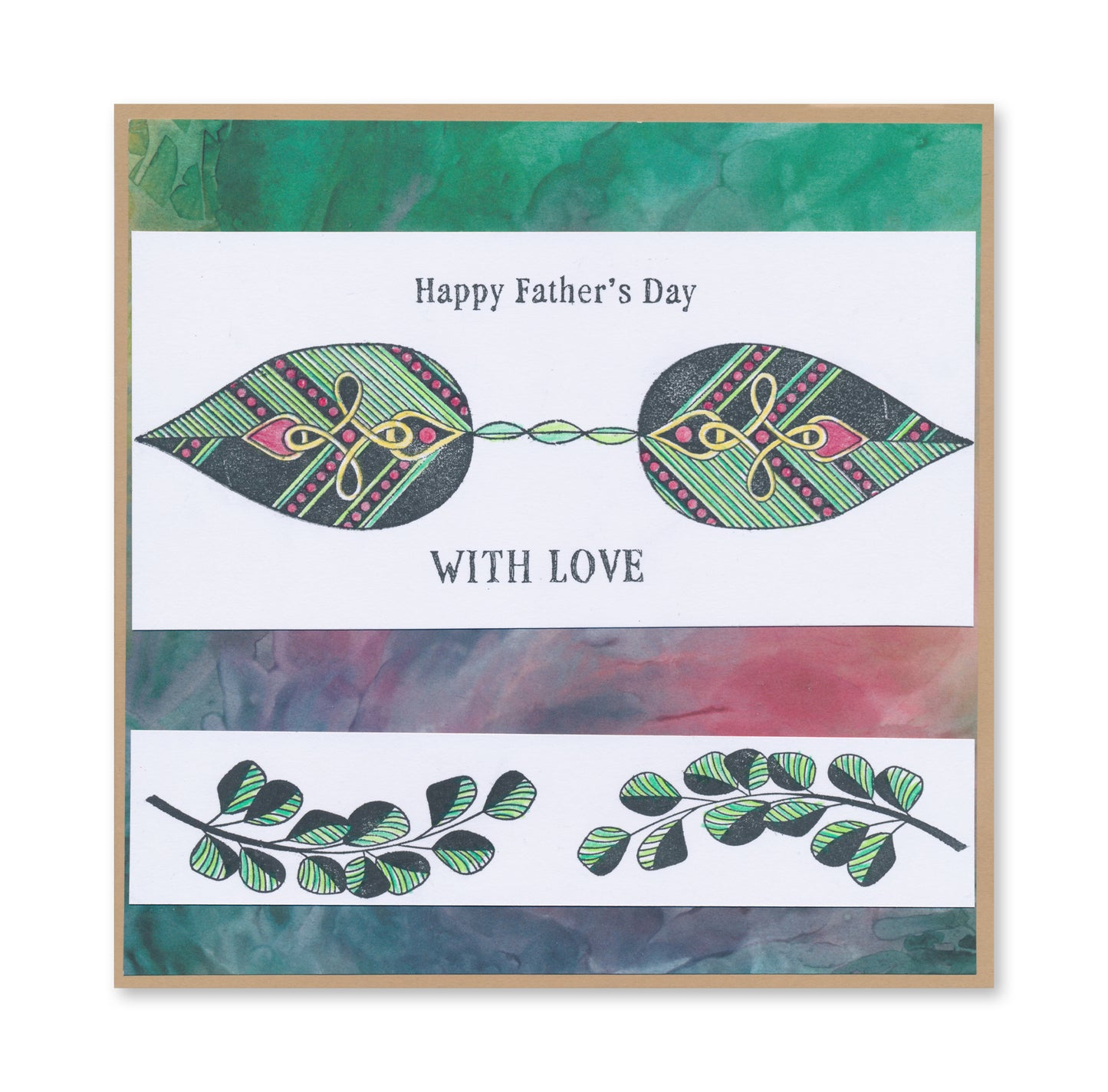 KISS by Clarity - Tina's Retro Set 1 - Banners, Candles, Hearts & Leaves A5 Stamp Trio