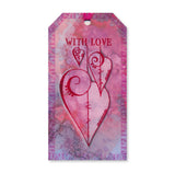 KISS by Clarity - Tina's Retro Set 1 - Banners, Candles, Hearts & Leaves A5 Stamp Trio