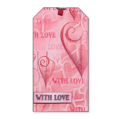 KISS by Clarity - Tina's Retro Set 1 - Banners, Candles, Hearts & Leaves A5 Stamp Trio