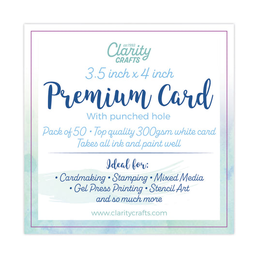 Premium Card 3.5" x 4" (50 Sheets) with Punched Hole