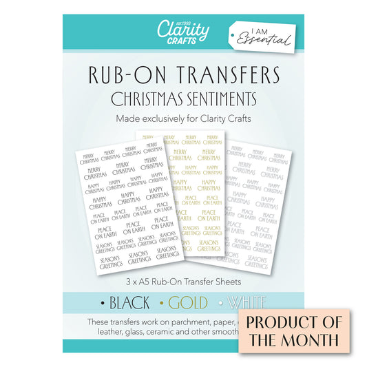 Clarity I Am Essential Christmas Sentiments Rub On Transfers
