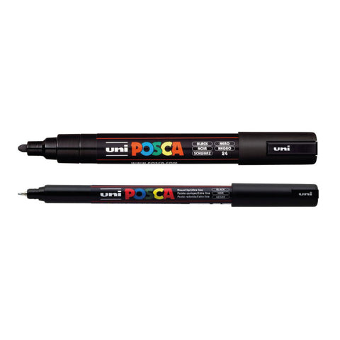 Black - Uni Posca Marker Pens (PC-1MR & PC-5M)