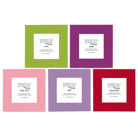 Felt by Clarity - Summer Selection Pack 6x6 Adhesive Backed Felt x30
