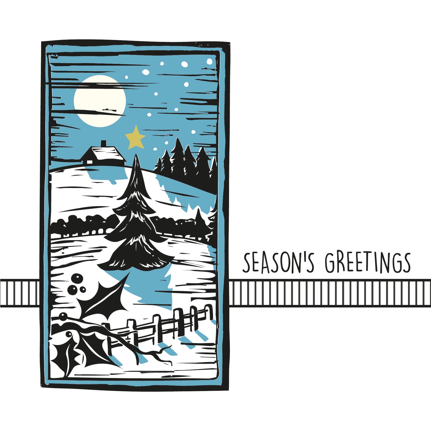 Christmas Linocut Card Collection - Prints by Barbara Gray