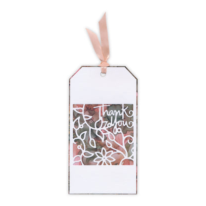 New Design Dies - 37 - Thank You Floral Flourish Aperture Die 3" x 3"