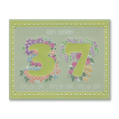 Linda's Floral Number 3 A6 Square Groovi Plate