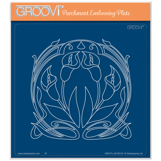 Art Nouveau Lilies A5 Square Groovi Plate