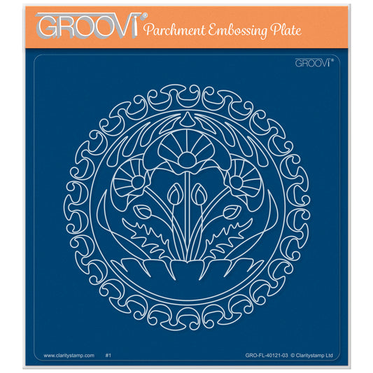 Art Nouveau Poppies A5 Square Groovi Plate