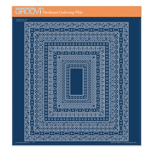 Nested Rectangles Doodle Frames A4 Square Groovi Plate