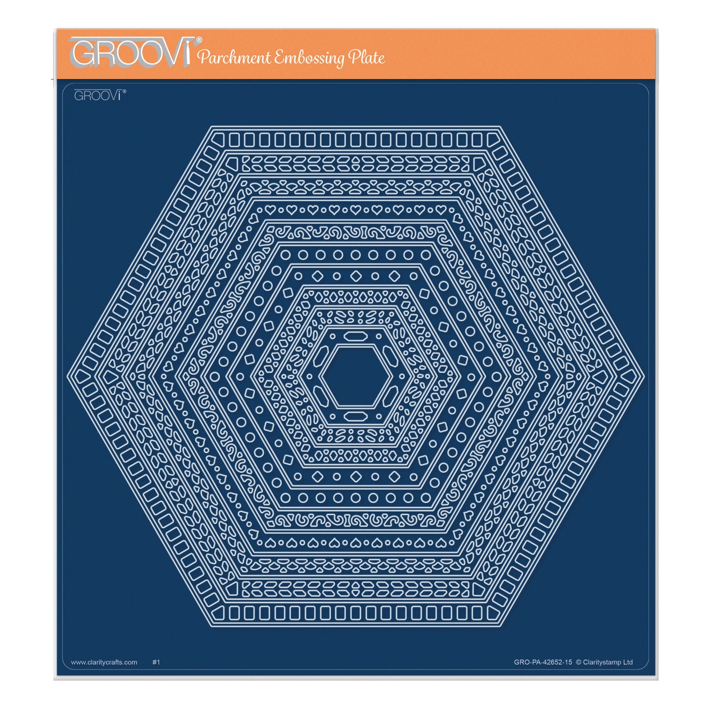 Nested Hexagons Doodle Frames A4 Square Groovi Plate