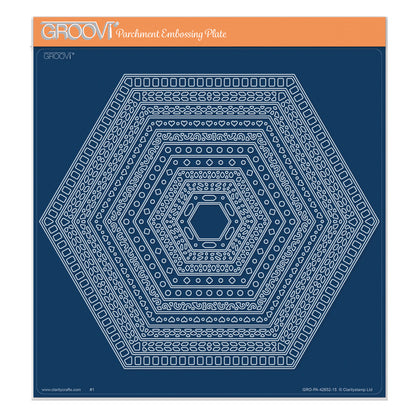 Nested Hexagons Doodle Frames A4 Square Groovi Plate