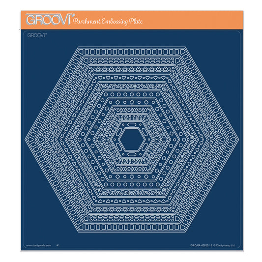 Nested Hexagons Doodle Frames A4 Square Groovi Plate