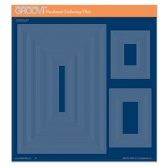 Nested Rectangles and Panels A4 Square Groovi Plate for creating adjustable parchment craft frames and borders