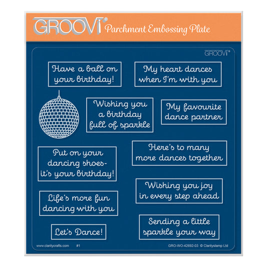 The Joy of Dance Sentiments A5 Square Groovi Plate