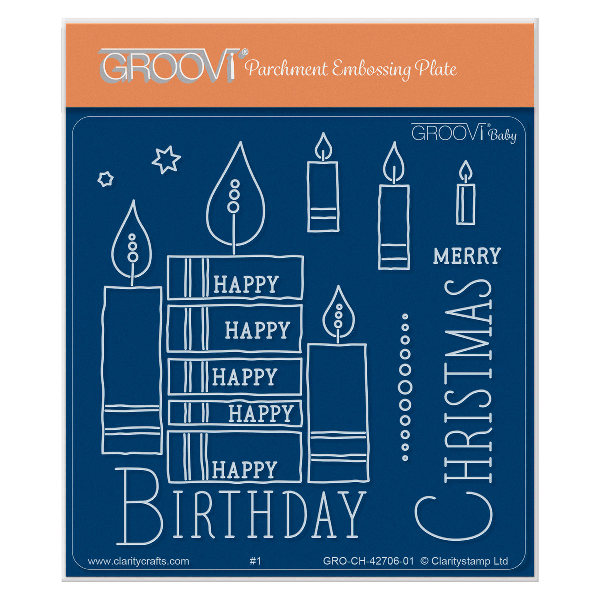 Retro Celebration Candles A6 Square Groovi Plate