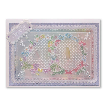 Linda's Floral Number 0 A6 Square Groovi Plate