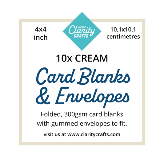 4" x 4" Cream Card Blanks & Envelopes x10