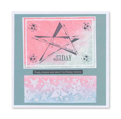 KISS by Clarity - Tina's Retro Stars A5 Stamp Set