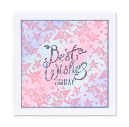 KISS by Clarity - Tina's Retro Set 2 - Bubbles, Stars & Triangles A5 Stamp Trio