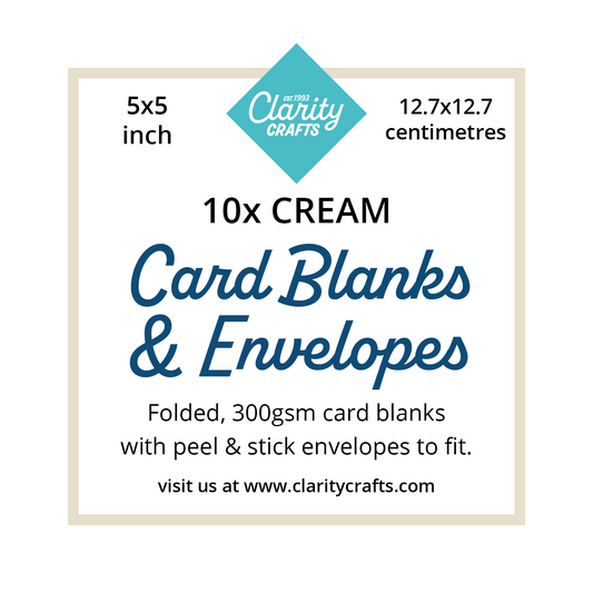 5" x 5" Cream Card Blanks & Envelopes x10