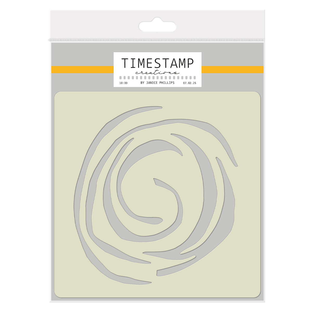 Timestamp Creations by Janice Phillips - The Swirl 5" x 5" Stencil