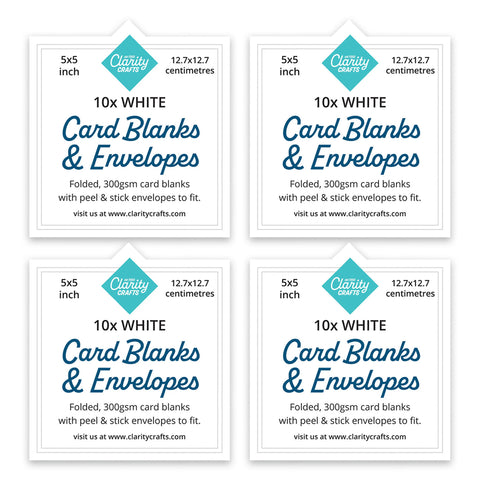 4 for 3! - 5" x 5" White Card Blanks & Envelopes x40