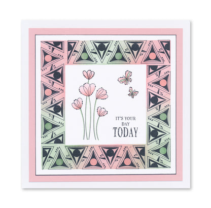 KISS by Clarity - Tina's Retro Triangles A5 Stamp Set
