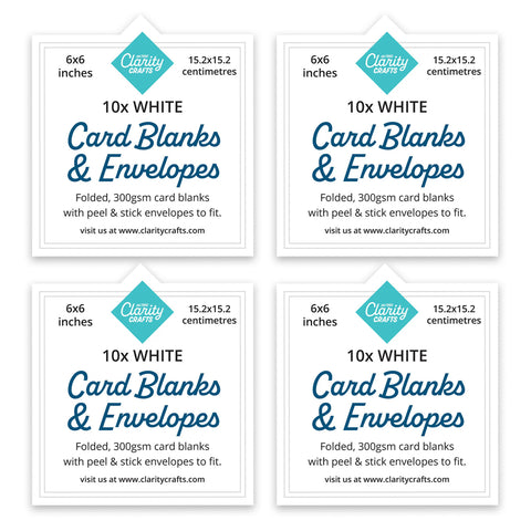 4 for 3! - 6" x 6" White Card Blanks & Envelopes x40