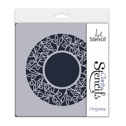 Barbara's SHAC Leaves Circular Decorative Frame 7" x 7" Stencil