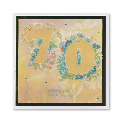 Linda's Floral Number 7 A6 Square Groovi Plate