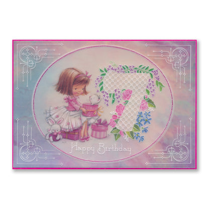 Linda's Floral Number 7 A6 Square Groovi Plate